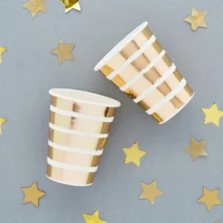 Pappersmuggar Randiga Guld Metallic