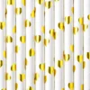 Papperssugrör Hjärtan Guld Metallic