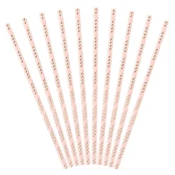 Papperssugrör Rosa/Guld