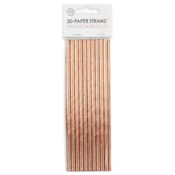 Papperssugrör Roséguld Metallic