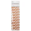 Papperssugrör Roséguld Metallic Randiga