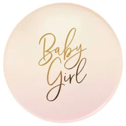 Papperstallrikar Baby Girl Ljusrosa