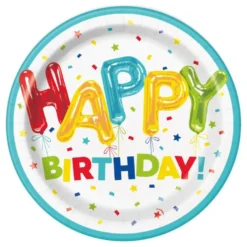 Papperstallrikar Ballonger Happy Birthday