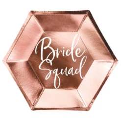 Papperstallrikar Bride Squad Roséguld