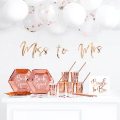 Papperstallrikar Bride Squad Roséguld
