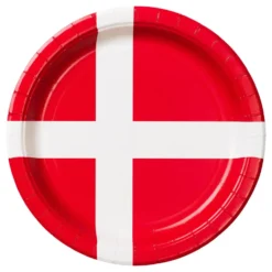 Papperstallrikar Danska Flaggan