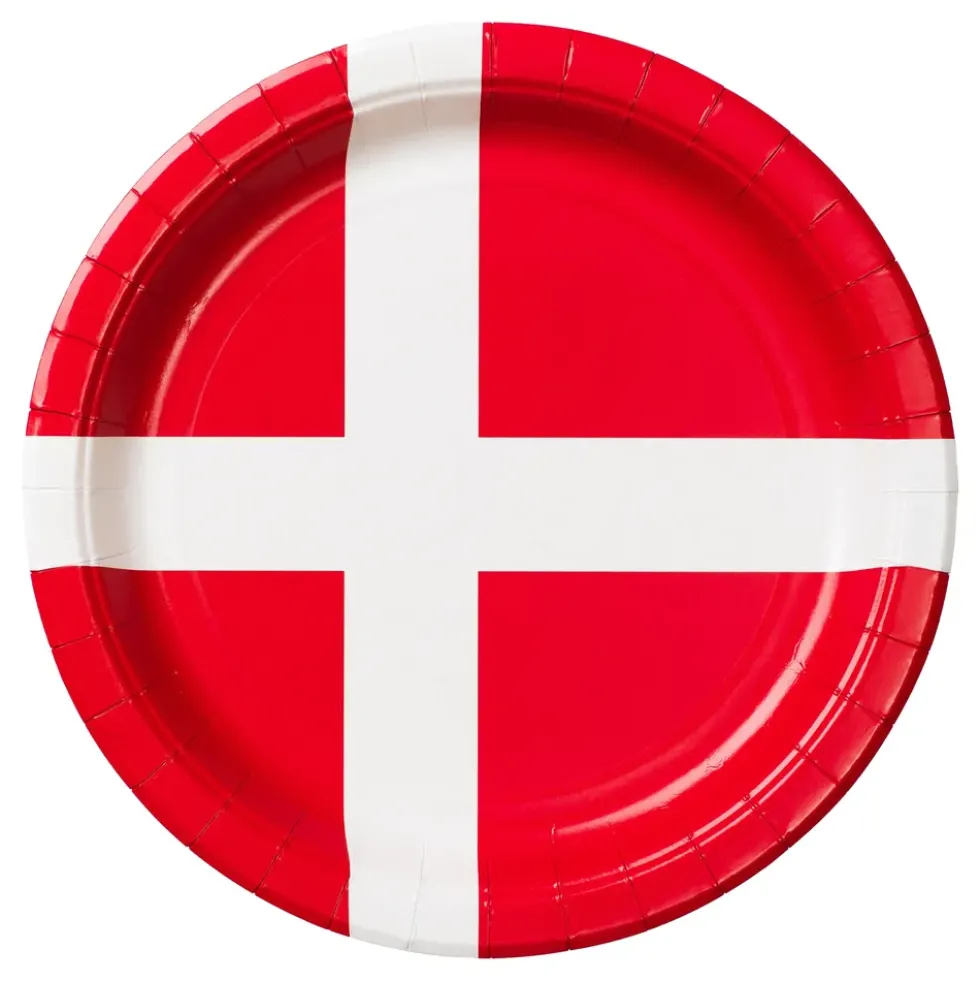 Papperstallrikar Danska Flaggan
