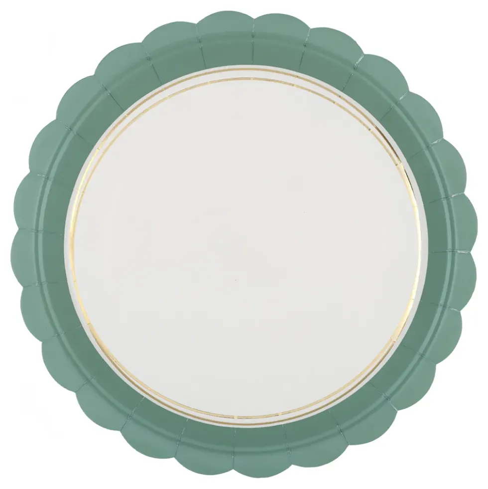 Papperstallrikar Dusty Green