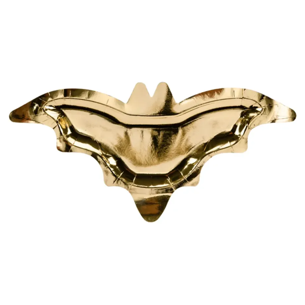 Papperstallrikar Fladdermus Guld Metallic