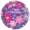 Papperstallrikar Happy Birthday Lila