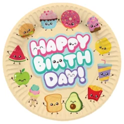 Papperstallrikar Happy Birthday Kawaii