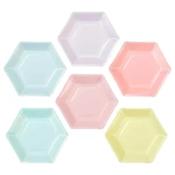 Papperstallrikar Hexagon We Love Pastel