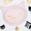 Papperstallrikar Katt Rosa