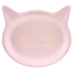 Papperstallrikar Katt Rosa