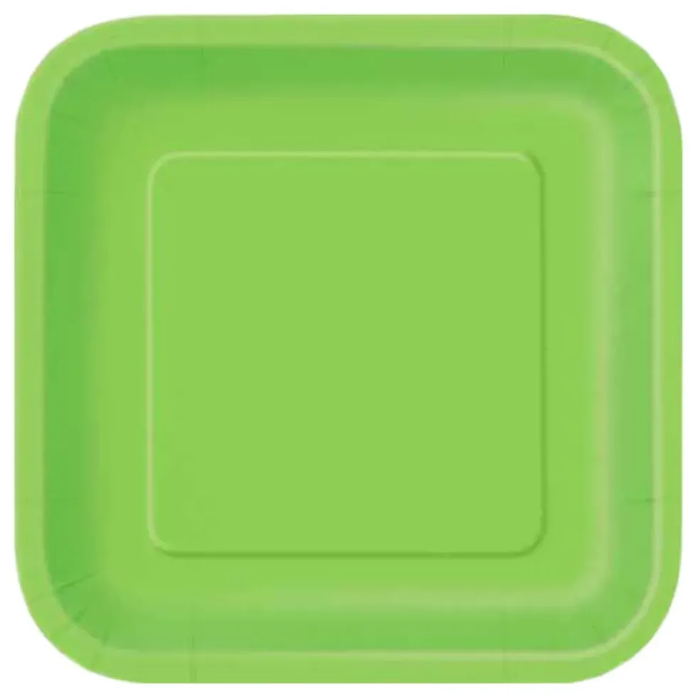 Papperstallrikar Kvadrat Limegröna