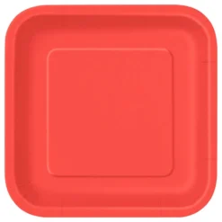 Papperstallrikar Kvadrat Röda