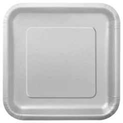 Papperstallrikar Kvadrat Silver