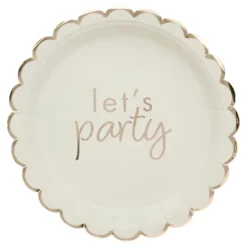 Papperstallrikar Let's Party Cremevit Rosett