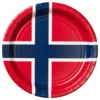 Papperstallrikar Norska Flaggan