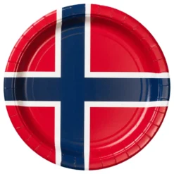 Papperstallrikar Norska Flaggan