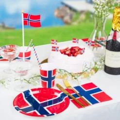 Papperstallrikar Norska Flaggan