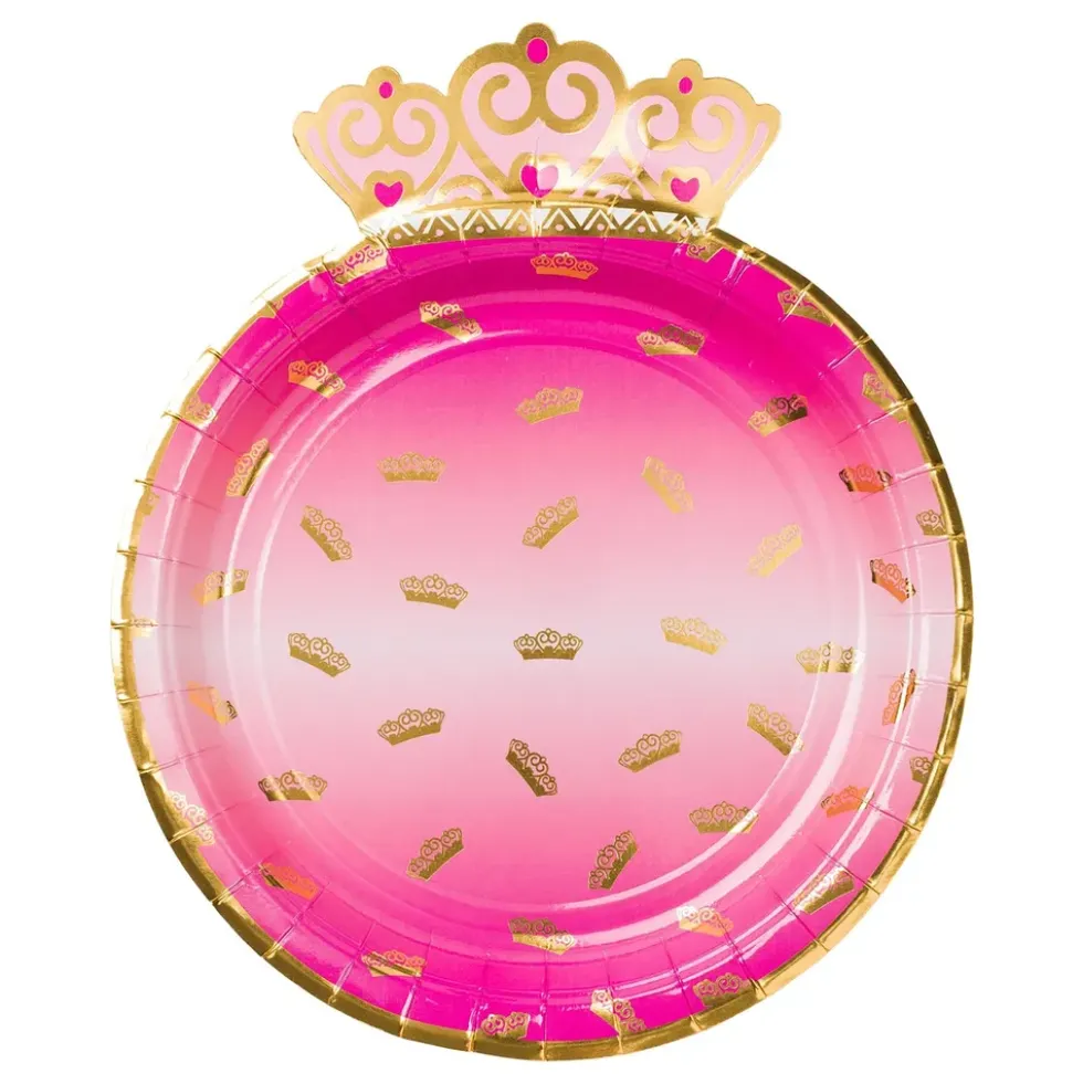 Papperstallrikar Prinsesskrona Rosa