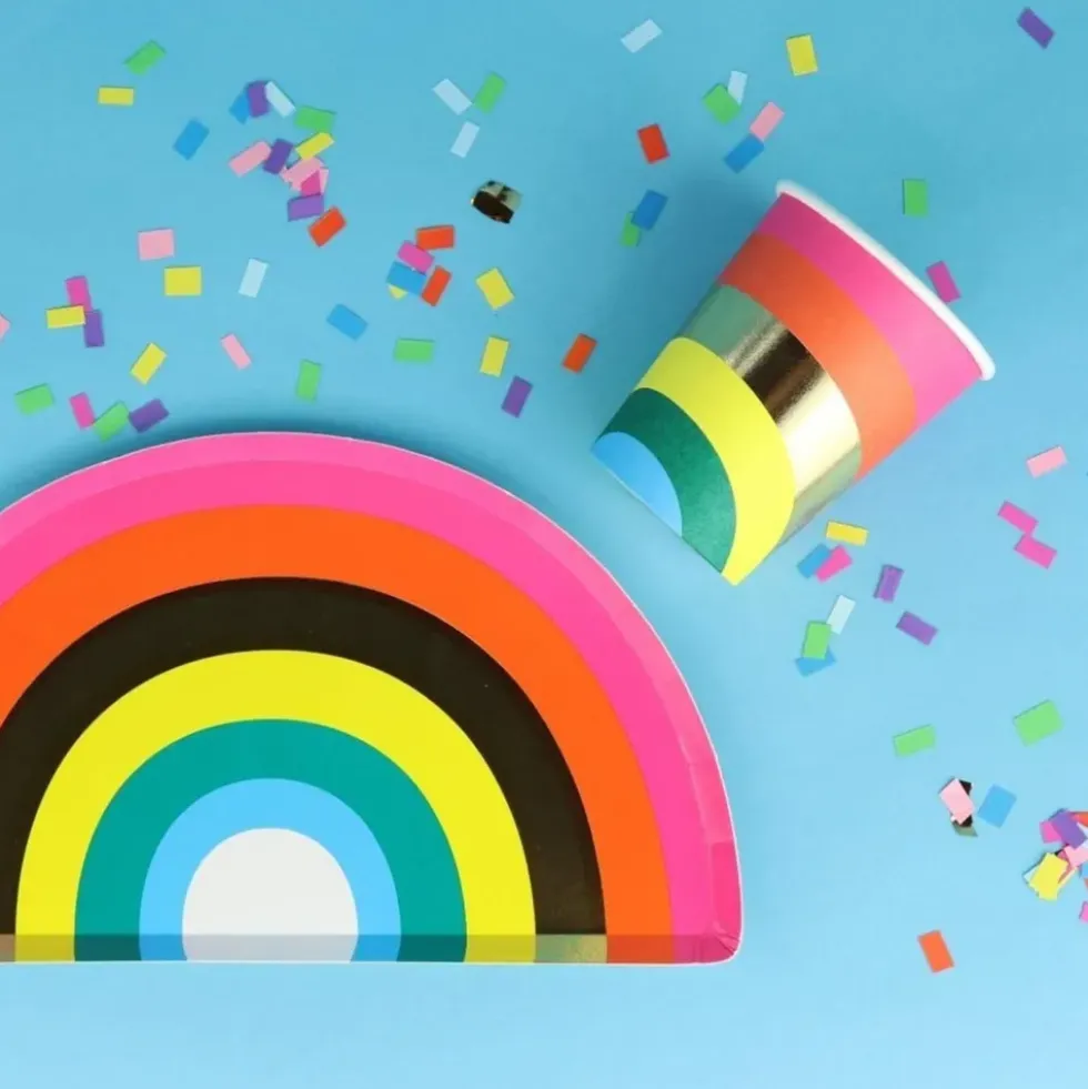 Papperstallrikar Rainbow Brights