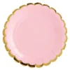 Papperstallrikar Rund Rosa/Guld
