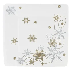 Papperstallrikar Snowflakes Guld/Silver