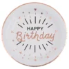 Papperstallrikar Sparkling Happy Birthday Vit/Roséguld
