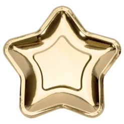 Papperstallrikar Stjärna Guld Metallic