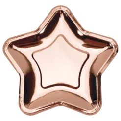 Papperstallrikar Stjärna Roséguld Metallic