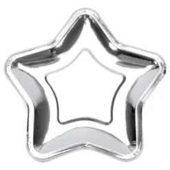 Papperstallrikar Stjärna Silver Metallic