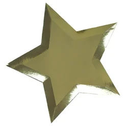 Papperstallrikar Stjärnformade Guld Metallic