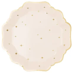 Papperstallrikar Stjärnor Beige