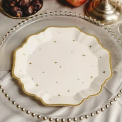 Papperstallrikar Stjärnor Beige