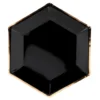 Papperstallrikar Svart Guldkant Hexagon Celebrate
