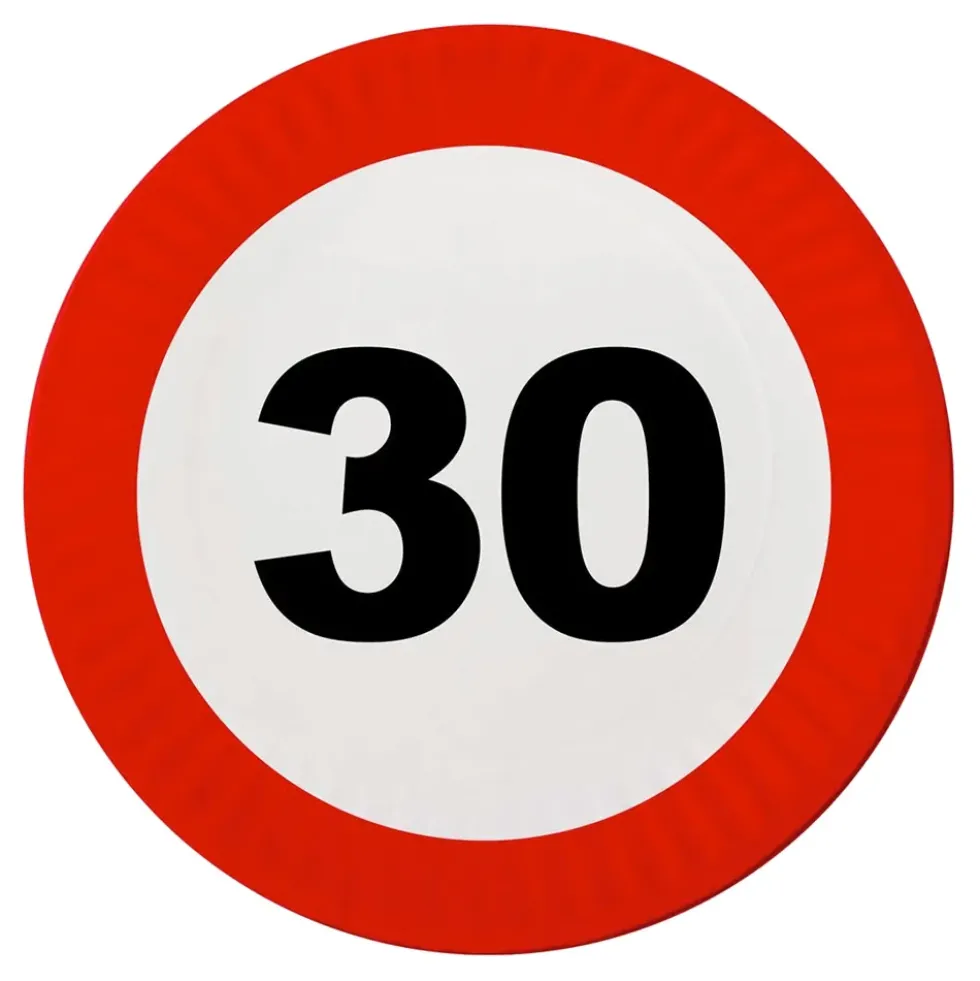 Papperstallrikar Trafikskylt 30