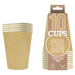Party Cups Glitter Guld