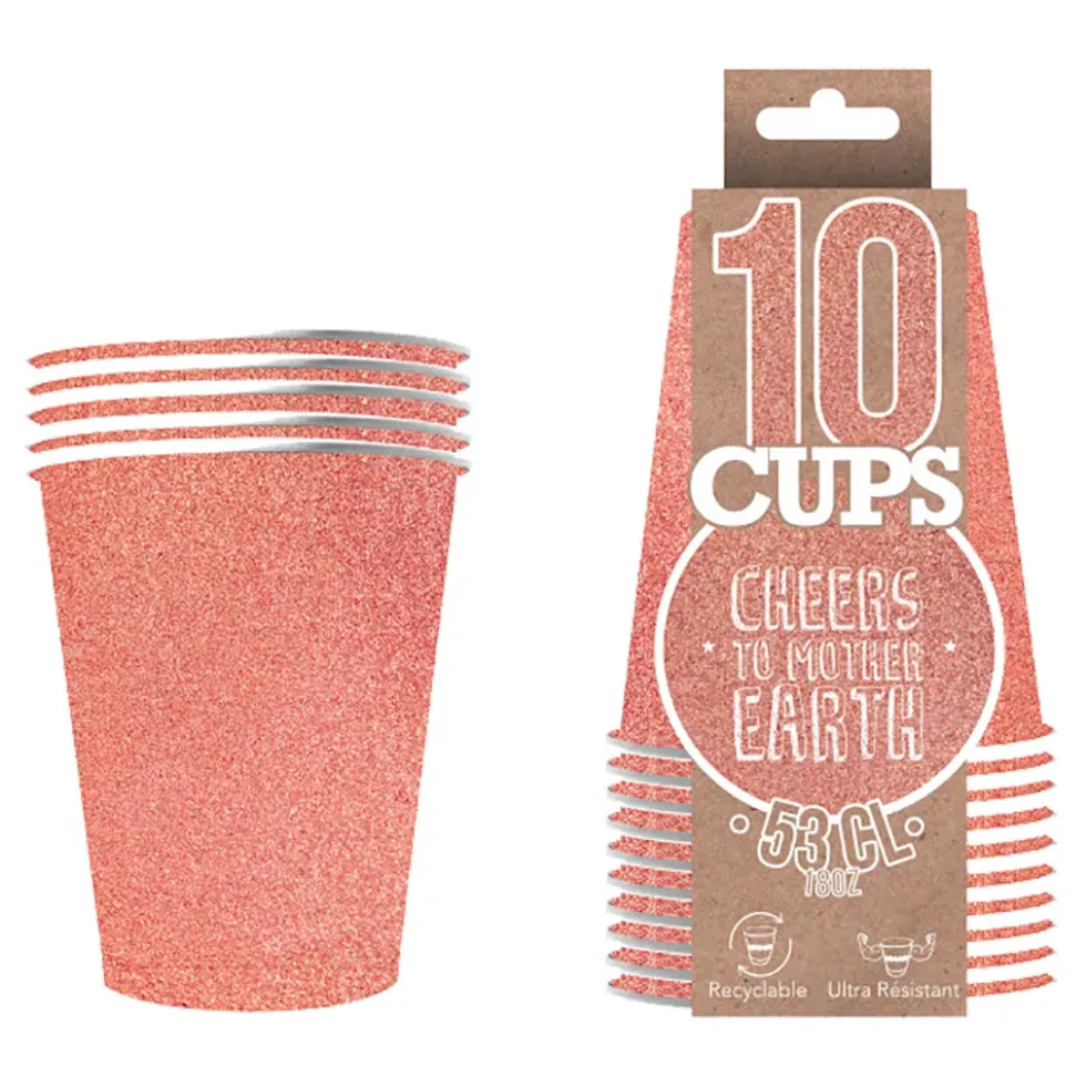 Party Cups Glitter Roséguld