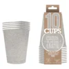 Party Cups Glitter Silver