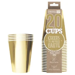 Party Cups Papper Guld Metallic
