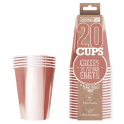 Party Cups Papper Roséguld Metallic