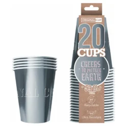 Party Cups Papper Silver Metallic
