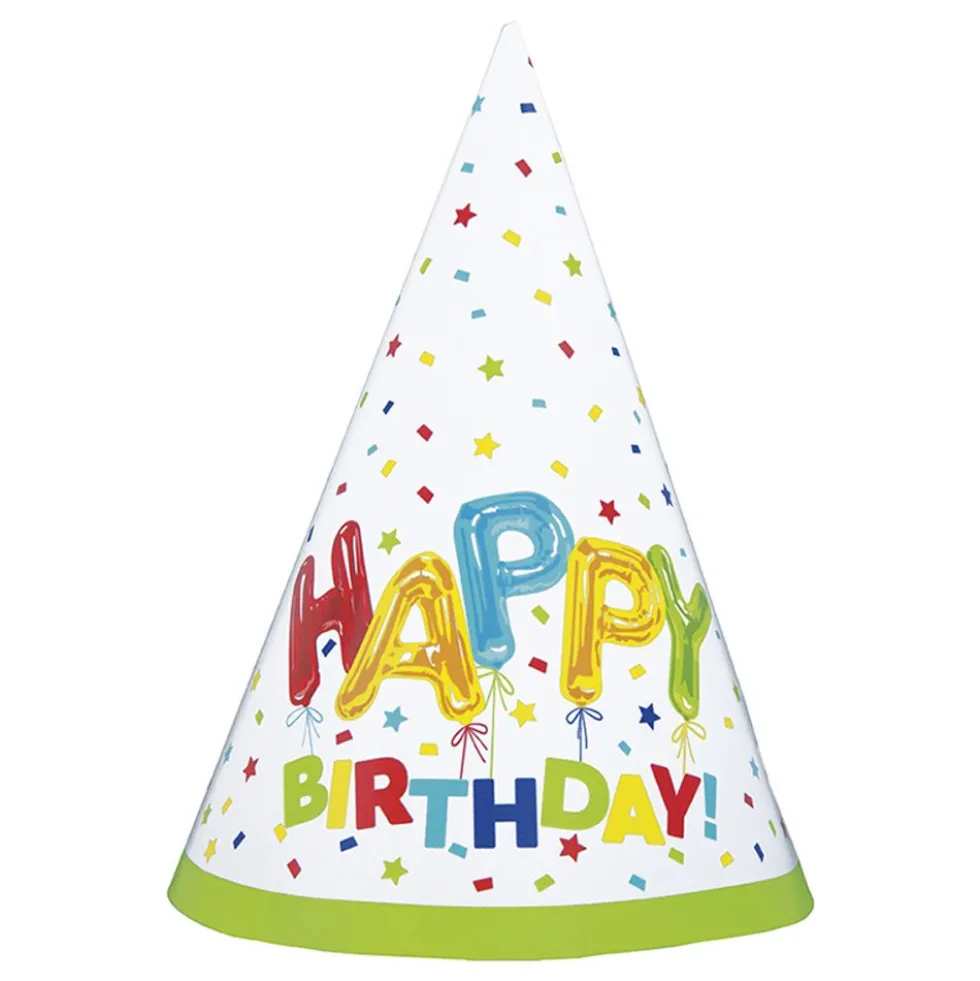 Partyhattar Happy Birthday Strössel