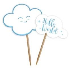 Partypicks Baby Shower Blå med Moln