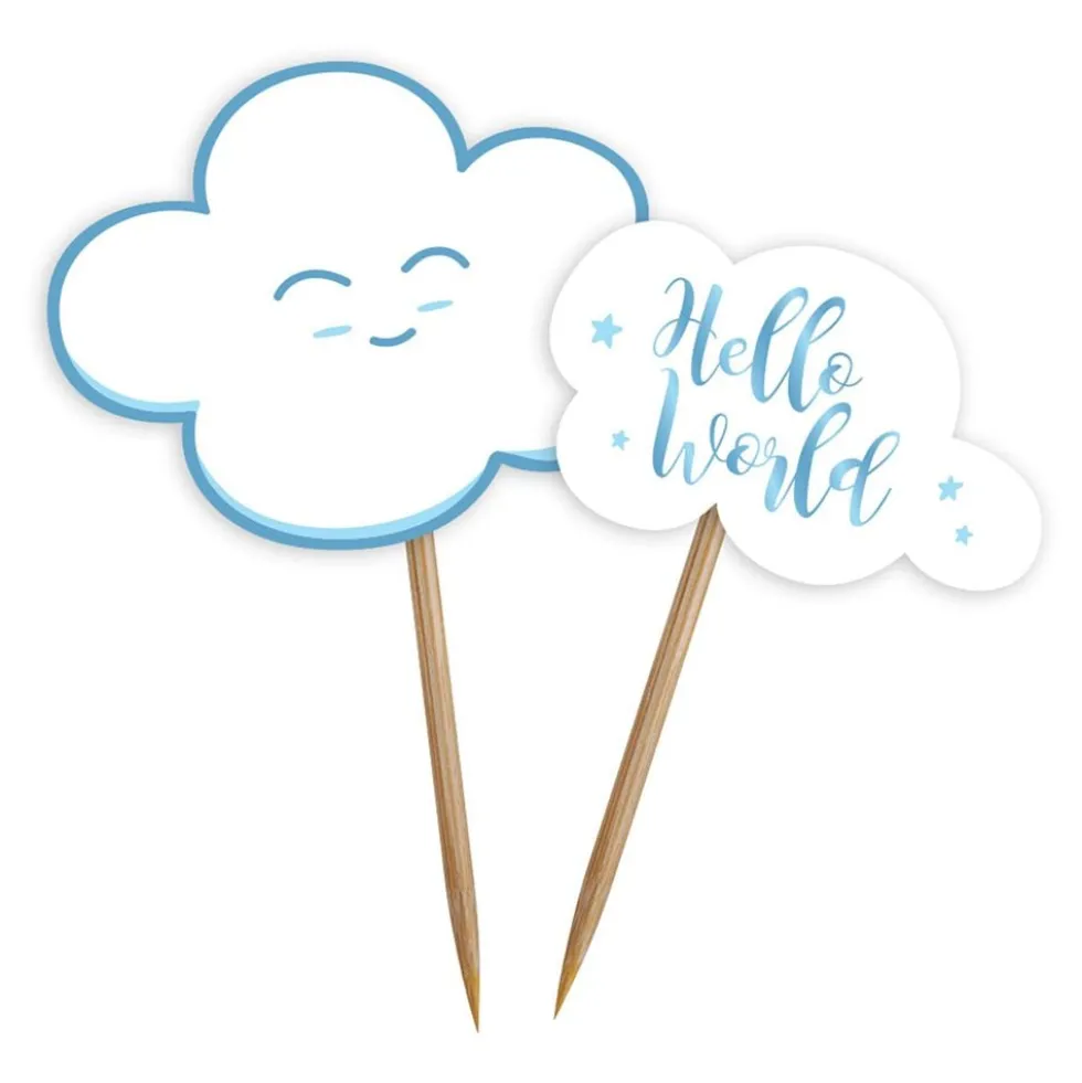 Partypicks Baby Shower Blå med Moln