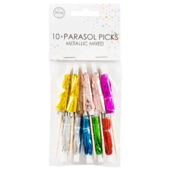Partypicks Drinkparaply Flerfärgade Metallic