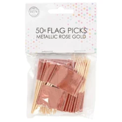 Partypicks Drinkparaply Roséguld Metallic