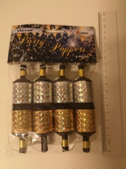 Party Poppers Guld/Silver